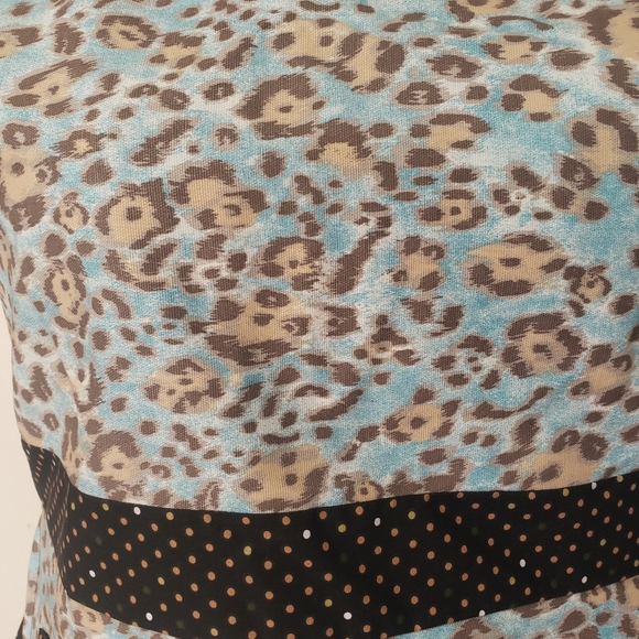 Teal Leopard Print Handmade Kitchen Apron - Picture 3 of 9